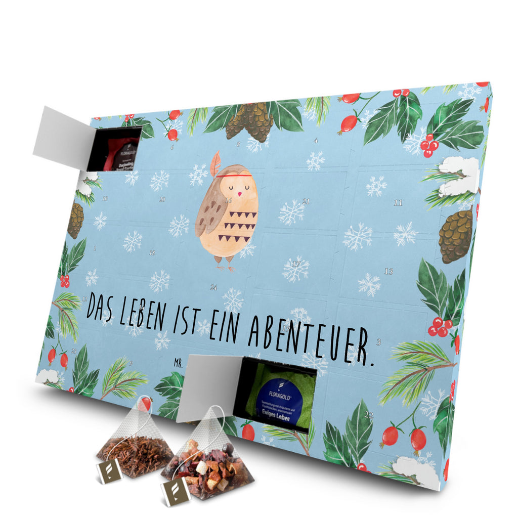 Tee Adventskalender Eule Federschmuck Adventskalender, Kerzen Adventskalender, Duftkerzen Adventskalender, Eule, Eule Deko, Owl, Das Leben ist ein Abenteuer, Reisespruch, Federschmuck, Dekoration