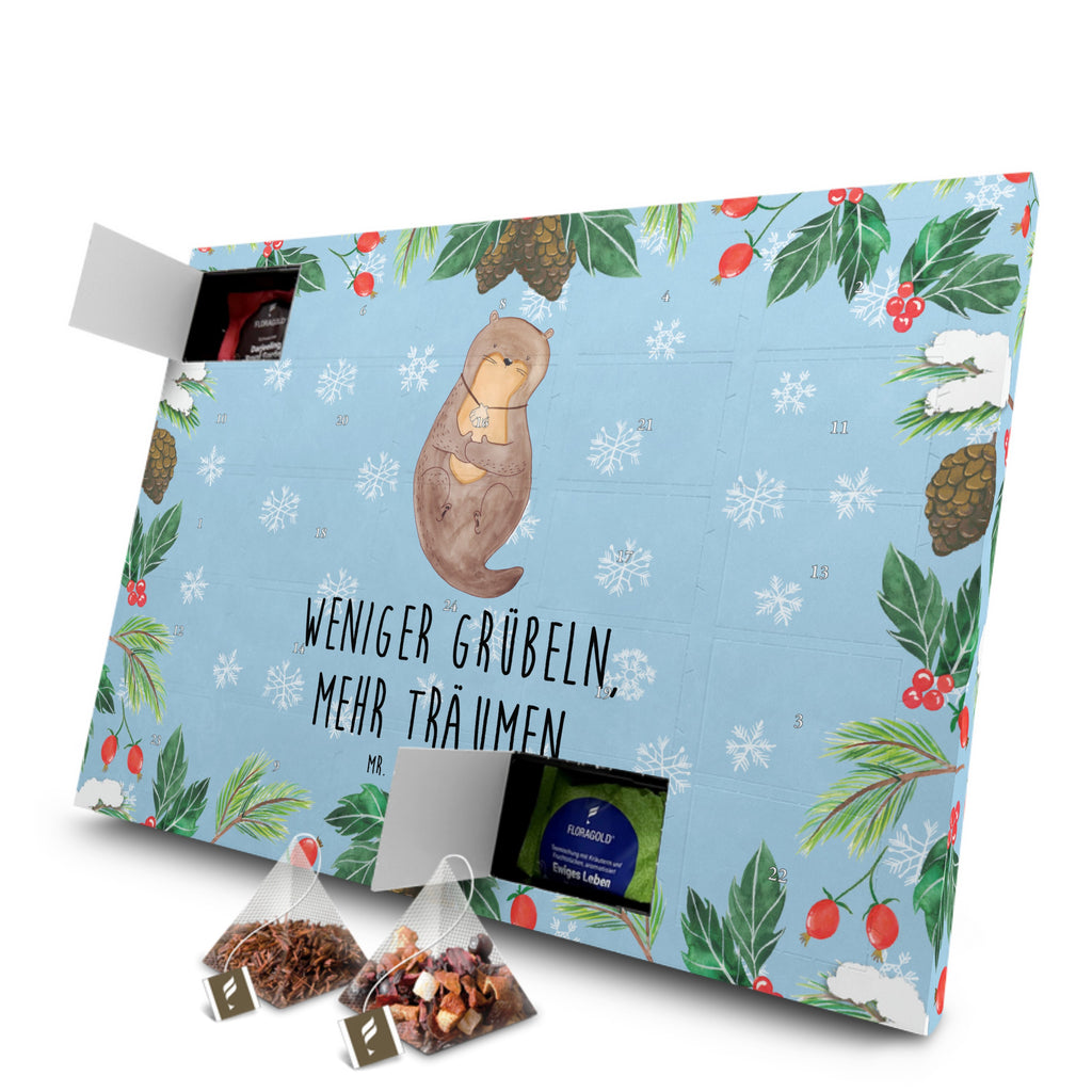 Tee Adventskalender Otter Muschel Adventskalender, Kerzen Adventskalender, Duftkerzen Adventskalender, Otter, Fischotter, Seeotter, Otterliebe, grübeln, träumen, Motivation, Tagträumen, Büro