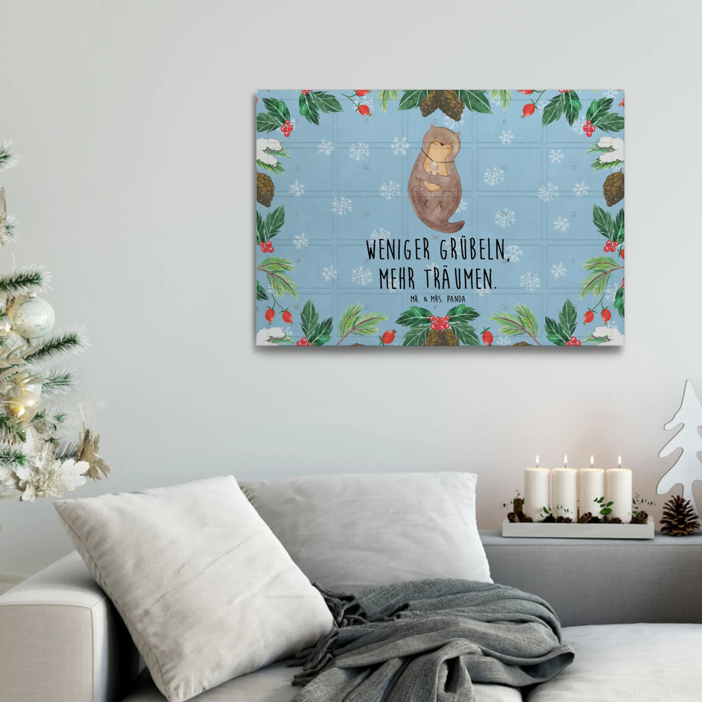 Tee Adventskalender Otter Muschel Adventskalender, Kerzen Adventskalender, Duftkerzen Adventskalender, Otter, Fischotter, Seeotter, Otterliebe, grübeln, träumen, Motivation, Tagträumen, Büro