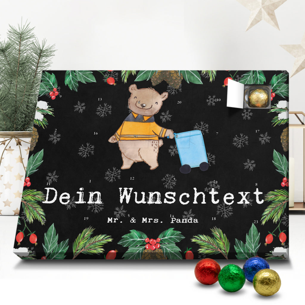 Personalisierter Schoko Adventskalender Müllwerker Leidenschaft Personalisierter Adventskalender, Adventskalender mit Namen, Beruf, Ausbildung, Jubiläum, Abschied, Rente, Kollege, Kollegin, Geschenk, Schenken, Arbeitskollege, Mitarbeiter, Firma, Danke, Dankeschön, Müllwerker, Fachkraft Kreislauf- und Abfallwirtschaft, Müllentsorger, Kehrichtmann, Müllmann, Müllfahrer