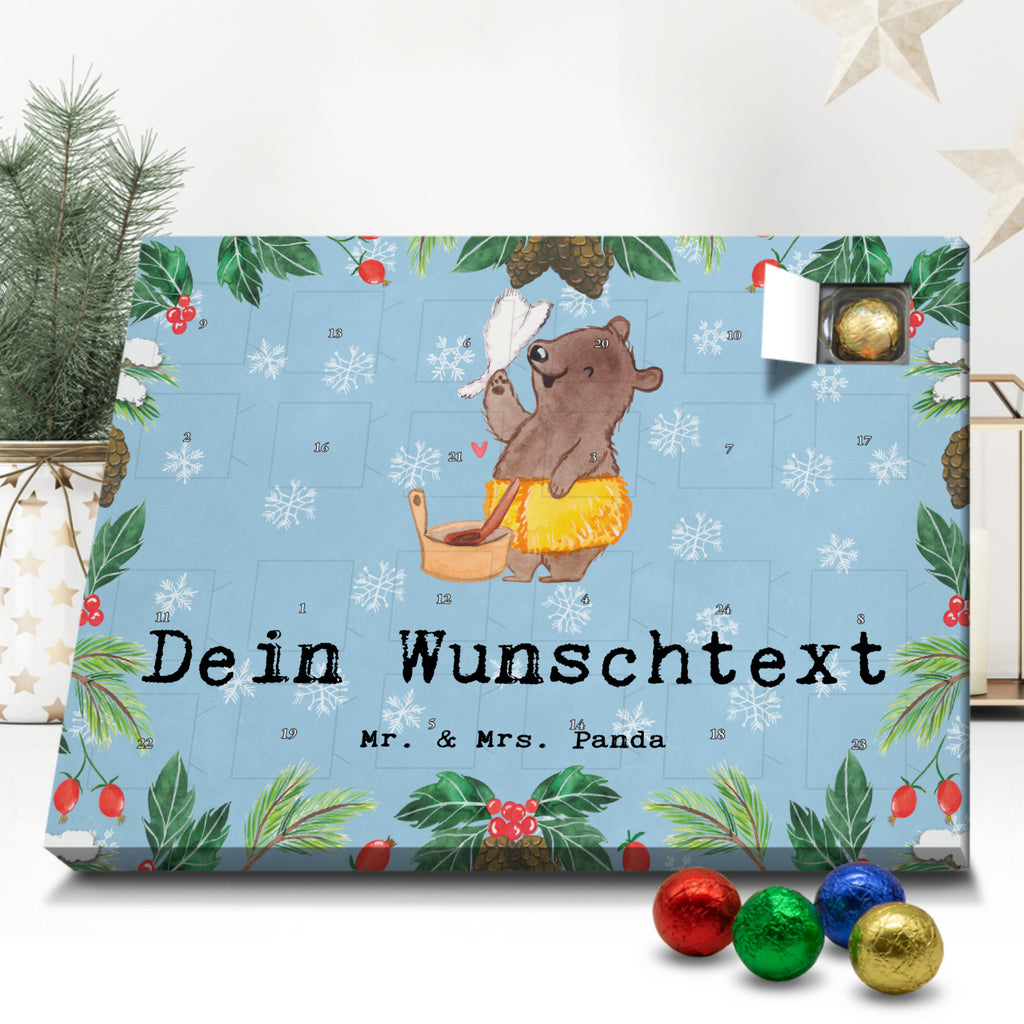 Personalisierter Schoko Adventskalender Saunameister Leidenschaft Personalisierter Adventskalender, Adventskalender mit Namen, Beruf, Ausbildung, Jubiläum, Abschied, Rente, Kollege, Kollegin, Geschenk, Schenken, Arbeitskollege, Mitarbeiter, Firma, Danke, Dankeschön