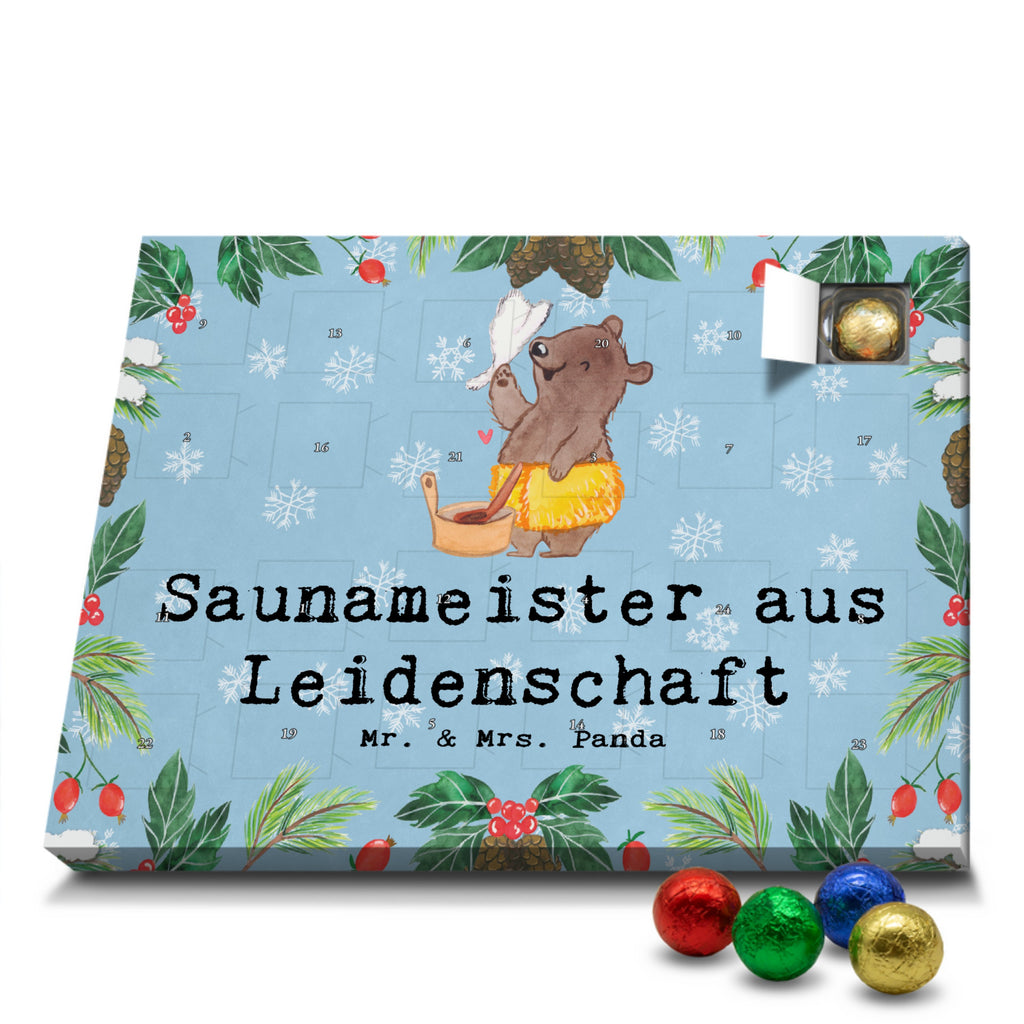 Schoko Adventskalender Saunameister Leidenschaft Adventskalender, Schokoladen Adventskalender, Schoko Adventskalender, Beruf, Ausbildung, Jubiläum, Abschied, Rente, Kollege, Kollegin, Geschenk, Schenken, Arbeitskollege, Mitarbeiter, Firma, Danke, Dankeschön