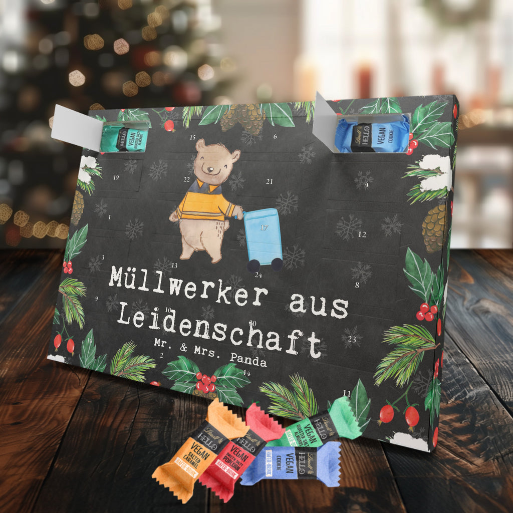 Veganer Adventskalender Müllwerker Leidenschaft Schokoladen Adventskalender, Beruf, Ausbildung, Jubiläum, Abschied, Rente, Kollege, Kollegin, Geschenk, Schenken, Arbeitskollege, Mitarbeiter, Firma, Danke, Dankeschön, Müllwerker, Fachkraft Kreislauf- und Abfallwirtschaft, Müllentsorger, Kehrichtmann, Müllmann, Müllfahrer