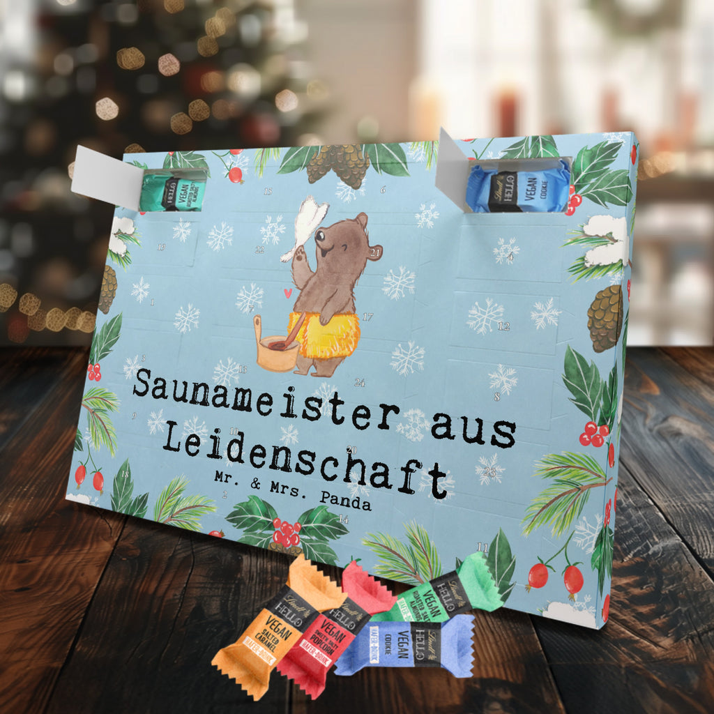 Veganer Adventskalender Saunameister Leidenschaft Schokoladen Adventskalender, Beruf, Ausbildung, Jubiläum, Abschied, Rente, Kollege, Kollegin, Geschenk, Schenken, Arbeitskollege, Mitarbeiter, Firma, Danke, Dankeschön