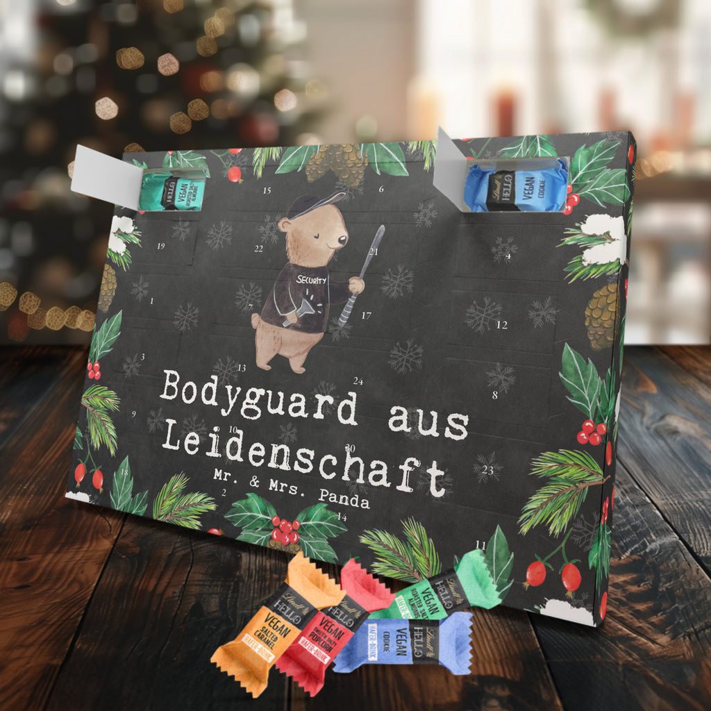 Veganer Adventskalender Bodyguard Leidenschaft Schokoladen Adventskalender, Beruf, Ausbildung, Jubiläum, Abschied, Rente, Kollege, Kollegin, Geschenk, Schenken, Arbeitskollege, Mitarbeiter, Firma, Danke, Dankeschön, Bodyguard, Personenschützer