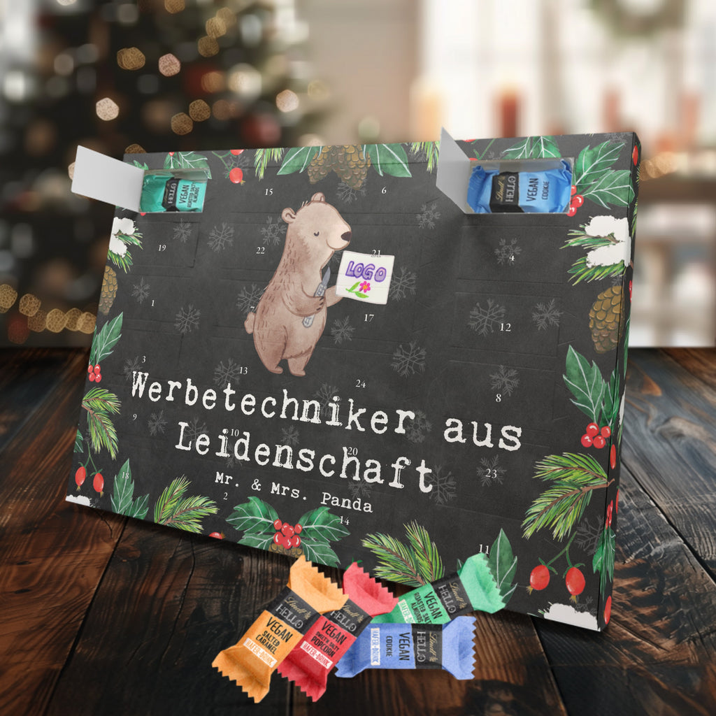 Veganer Adventskalender Werbetechniker Leidenschaft Schokoladen Adventskalender, Beruf, Ausbildung, Jubiläum, Abschied, Rente, Kollege, Kollegin, Geschenk, Schenken, Arbeitskollege, Mitarbeiter, Firma, Danke, Dankeschön