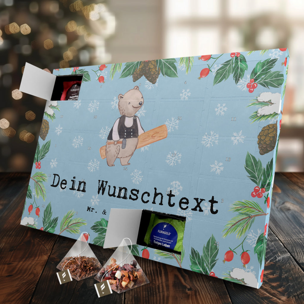 Personalisierter Tee Adventskalender Zimmermann Leidenschaft Personalisierter Tee Adventskalender, Beruf, Ausbildung, Jubiläum, Abschied, Rente, Kollege, Kollegin, Geschenk, Schenken, Arbeitskollege, Mitarbeiter, Firma, Danke, Dankeschön