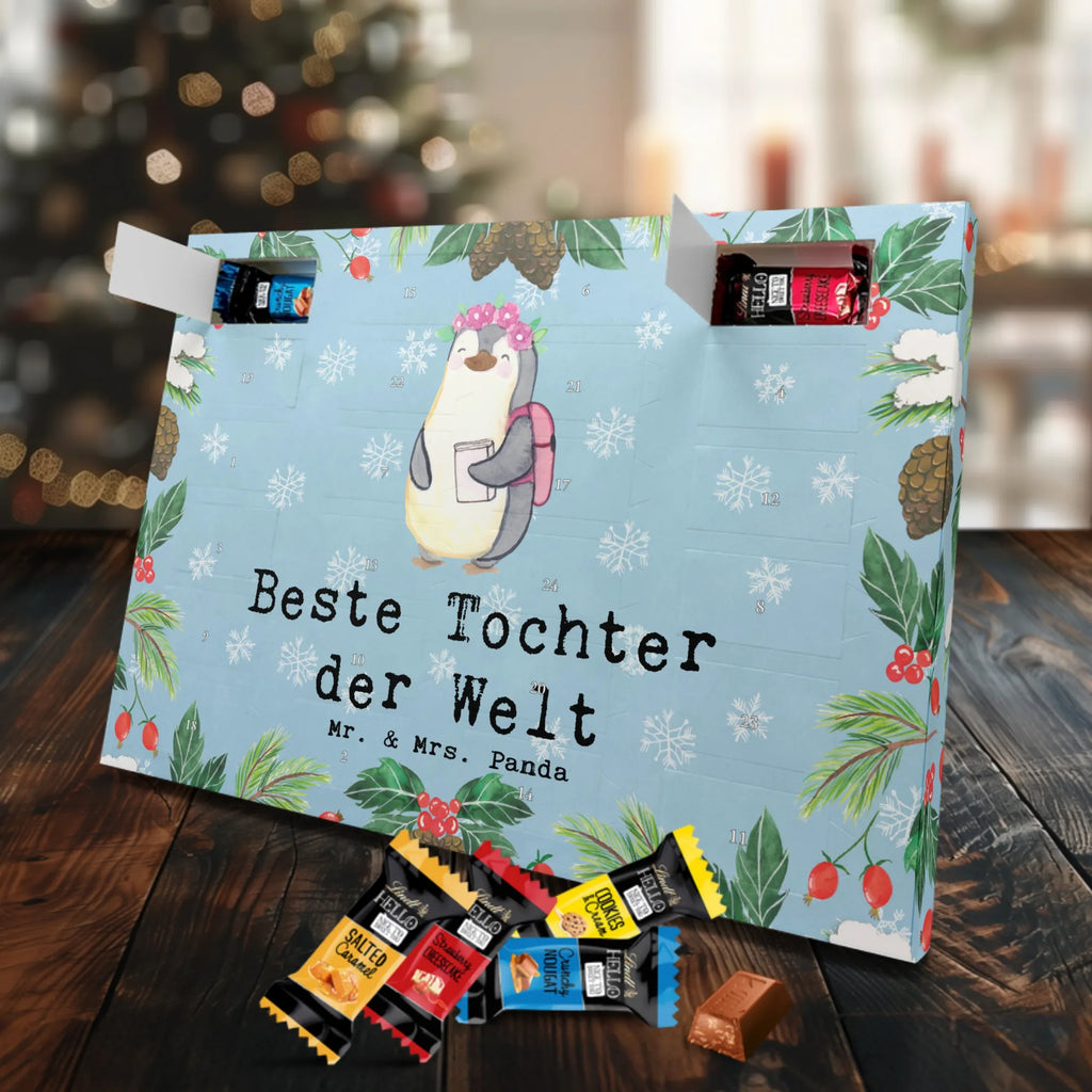 Markenschokolade Adventskalender Pinguin Beste Tochter der Welt Adventskalender, Weihnachtskalender, Markenschokolade Adventskalender, für, Dankeschön, Geschenk, Schenken, Geburtstag, Geburtstagsgeschenk, Geschenkidee, Danke, Bedanken, Mitbringsel, Freude machen, Geschenktipp, Tochter, Töchter, Töchterchen, Geburt, Kleine, Mutter, Vater, Kind, Kinder, Familie, Belohnung