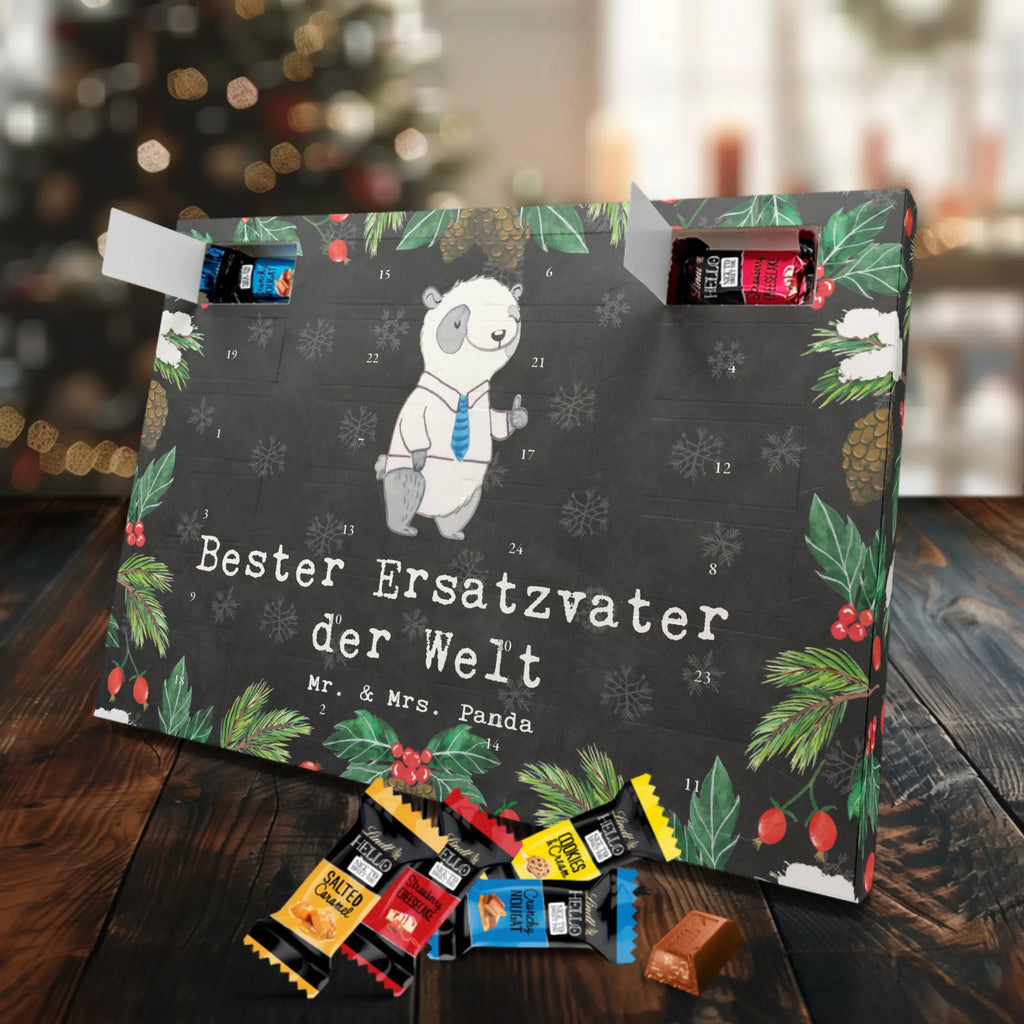 Markenschokolade Adventskalender Panda Bester Ersatzvater der Welt Adventskalender, Weihnachtskalender, Markenschokolade Adventskalender, für, Dankeschön, Geschenk, Schenken, Geburtstag, Geburtstagsgeschenk, Geschenkidee, Danke, Bedanken, Mitbringsel, Freude machen, Geschenktipp, Bester, Ersatzvater, Ersatz, zweiter, Vater, Papa, Dad, Daddy, Paps, Papi, Vati, Eltern, Geschenk Vater, Mann, Familie, Kleinigkeit