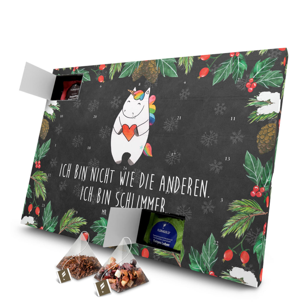 Tee Adventskalender Einhorn Herz Adventskalender, Kerzen Adventskalender, Duftkerzen Adventskalender, Einhorn, Einhörner, Einhorn Deko, Pegasus, Unicorn, Herz, schlimm, böse, witzig, lustig, Freundin, anders, bunt