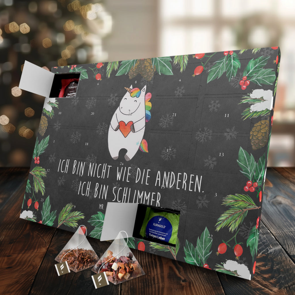 Tee Adventskalender Einhorn Herz Adventskalender, Kerzen Adventskalender, Duftkerzen Adventskalender, Einhorn, Einhörner, Einhorn Deko, Pegasus, Unicorn, Herz, schlimm, böse, witzig, lustig, Freundin, anders, bunt