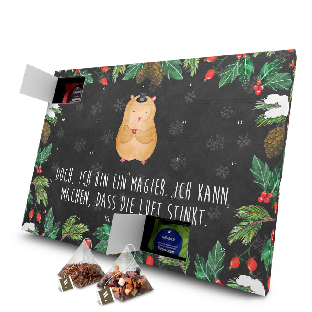 Tee Adventskalender Hamster Hut Adventskalender, Kerzen Adventskalender, Duftkerzen Adventskalender, Tiermotive, Gute Laune, lustige Sprüche, Tiere, Hamster, Hut, Magier, Zylinder, Zwerghamster, Zauberer