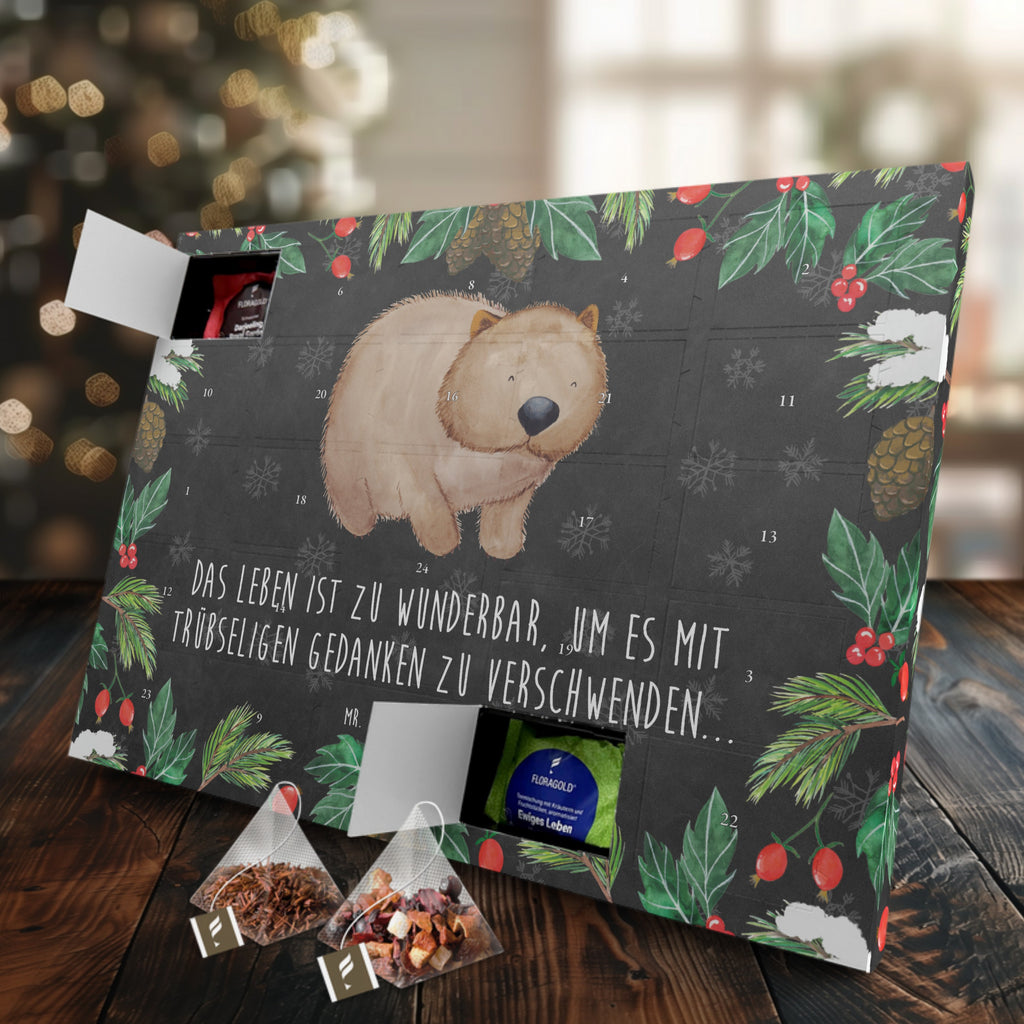 Tee Adventskalender Wombat Adventskalender, Kerzen Adventskalender, Duftkerzen Adventskalender, Tiermotive, Gute Laune, lustige Sprüche, Tiere, Wombat, Das Leben ist schön, Motivation, Spruch, Australien