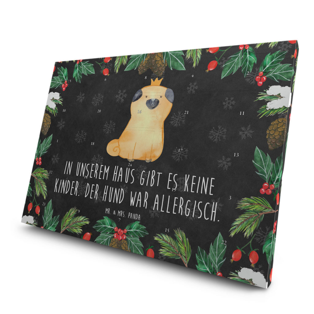 Tee Adventskalender Mops Krone Adventskalender, Kerzen Adventskalender, Duftkerzen Adventskalender, Hund, Hundemotiv, Haustier, Hunderasse, Tierliebhaber, Hundebesitzer, Sprüche, Mops, allergisch, kinderlos, Hausregel, Hundebesitzer. Spruch, lustig