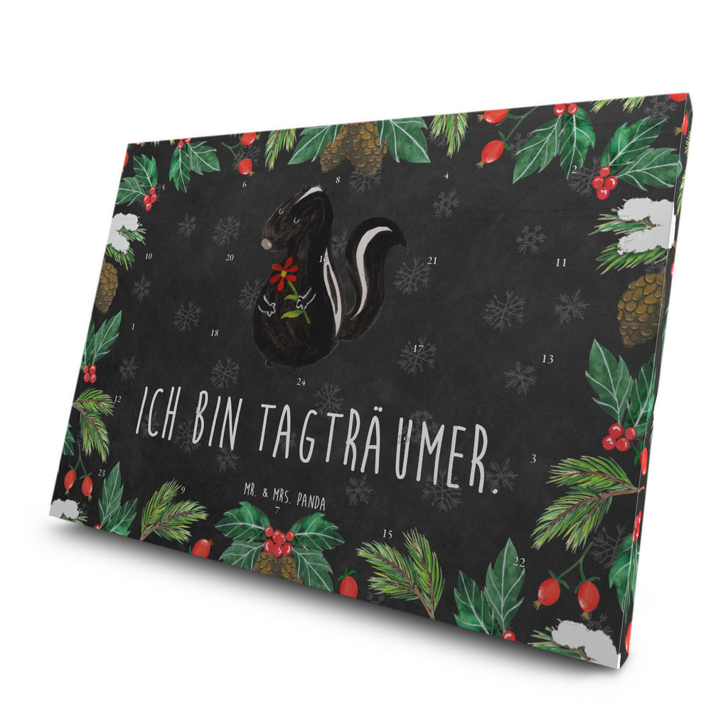 Tee Adventskalender Stinktier Blume Adventskalender, Kerzen Adventskalender, Duftkerzen Adventskalender, Stinktier, Skunk, Wildtier, Raubtier, Stinker, Stinki, Tagträumer, verträumt, Dreams, Träume