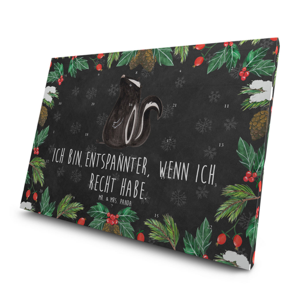 Tee Adventskalender Stinktier Sitzen Adventskalender, Kerzen Adventskalender, Duftkerzen Adventskalender, Stinktier, Skunk, Wildtier, Raubtier, Stinker, Stinki, Spruch, Büro, Recht, Besserwisser