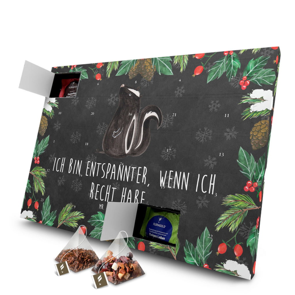 Tee Adventskalender Stinktier Sitzen Adventskalender, Kerzen Adventskalender, Duftkerzen Adventskalender, Stinktier, Skunk, Wildtier, Raubtier, Stinker, Stinki, Spruch, Büro, Recht, Besserwisser