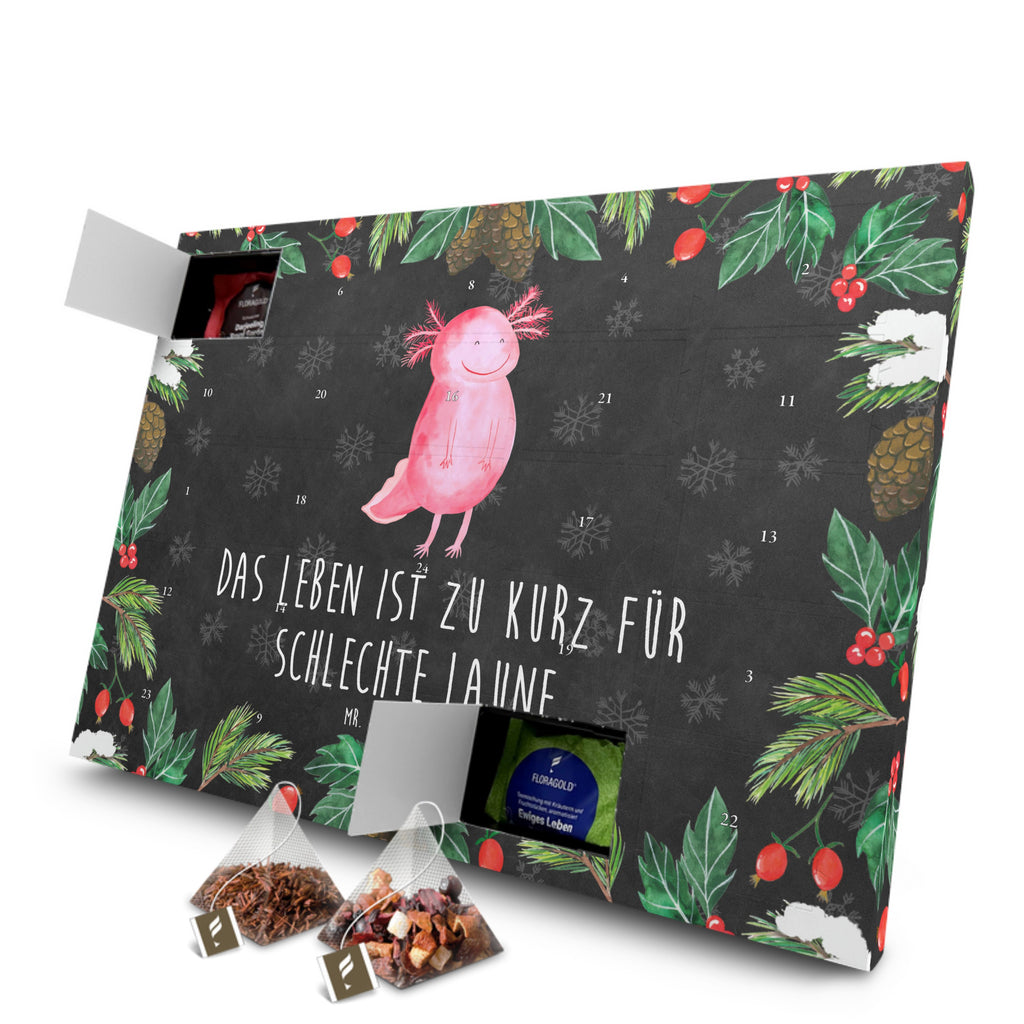 Tee Adventskalender Axolotl Glücklich Adventskalender, Kerzen Adventskalender, Duftkerzen Adventskalender, Axolotl, Molch, Axolot, Schwanzlurch, Lurch, Lurche, Motivation, gute Laune