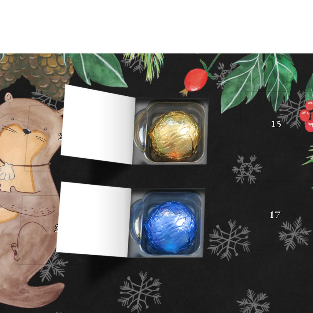 Schoko Adventskalender Otter Muschel Adventskalender, Schokoladen Adventskalender, Schoko Adventskalender, Otter, Fischotter, Seeotter, Otterliebe, grübeln, träumen, Motivation, Tagträumen, Büro