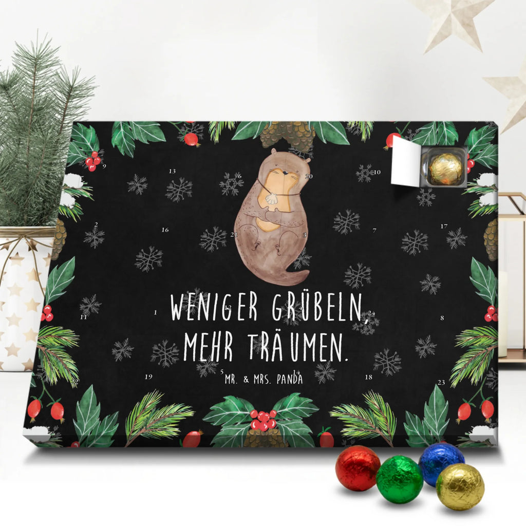 Schoko Adventskalender Otter Muschel Adventskalender, Schokoladen Adventskalender, Schoko Adventskalender, Otter, Fischotter, Seeotter, Otterliebe, grübeln, träumen, Motivation, Tagträumen, Büro