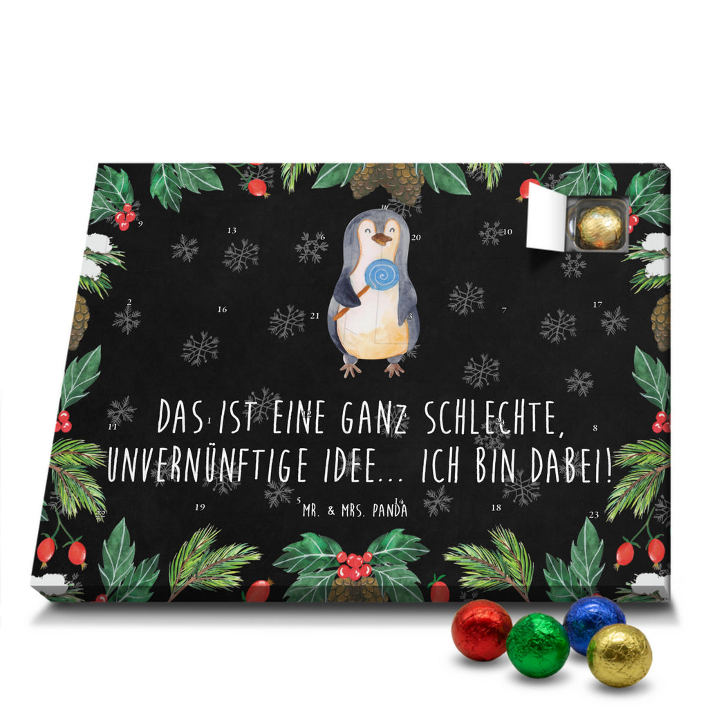 Schoko Adventskalender Pinguin Lolli Adventskalender, Schokoladen Adventskalender, Schoko Adventskalender, Pinguin, Pinguine, Lolli, Süßigkeiten, Blödsinn, Spruch, Rebell, Gauner, Ganove, Rabauke