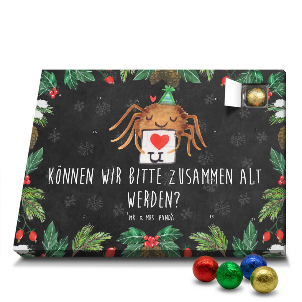 Schoko Adventskalender Spinne Agathe Brief Adventskalender, Schokoladen Adventskalender, Schoko Adventskalender, Spinne Agathe, Spinne, Agathe, Videos, Merchandise, Liebesbeweis, Ich Liebe dich, Heiratsantrag, Verliebt, Liebespaar, Liebesgeschenk, Treuebeweis, Treuetest