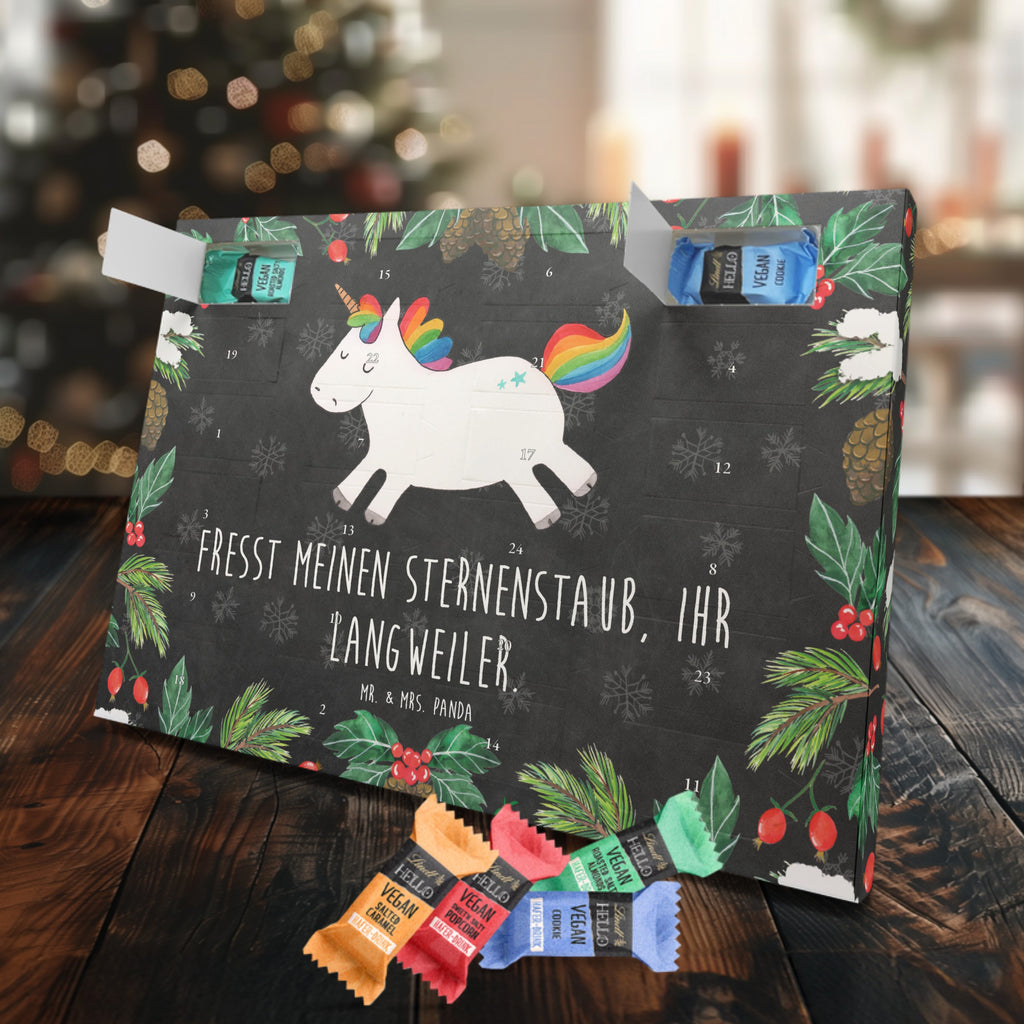 Veganer Adventskalender Einhorn Happy Schokoladen Adventskalender, Einhorn, Einhörner, Einhorn Deko, Pegasus, Unicorn, glücklich, fröhlich, Spaß, Freude, Lebensfreude, witzig, spannend, Lächeln, Lachen