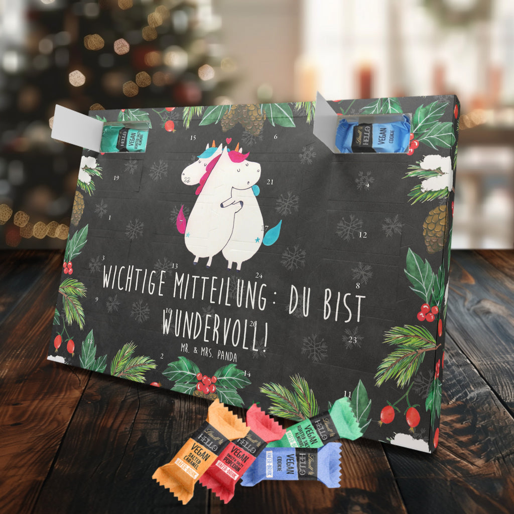 Veganer Adventskalender Einhorn Mitteilung Schokoladen Adventskalender, Einhorn, Einhörner, Einhorn Deko, Pegasus, Unicorn, Valentinstag, Valentine, Liebe, Geschenk, Partner, Ehe, lustig, witzig, Spruch