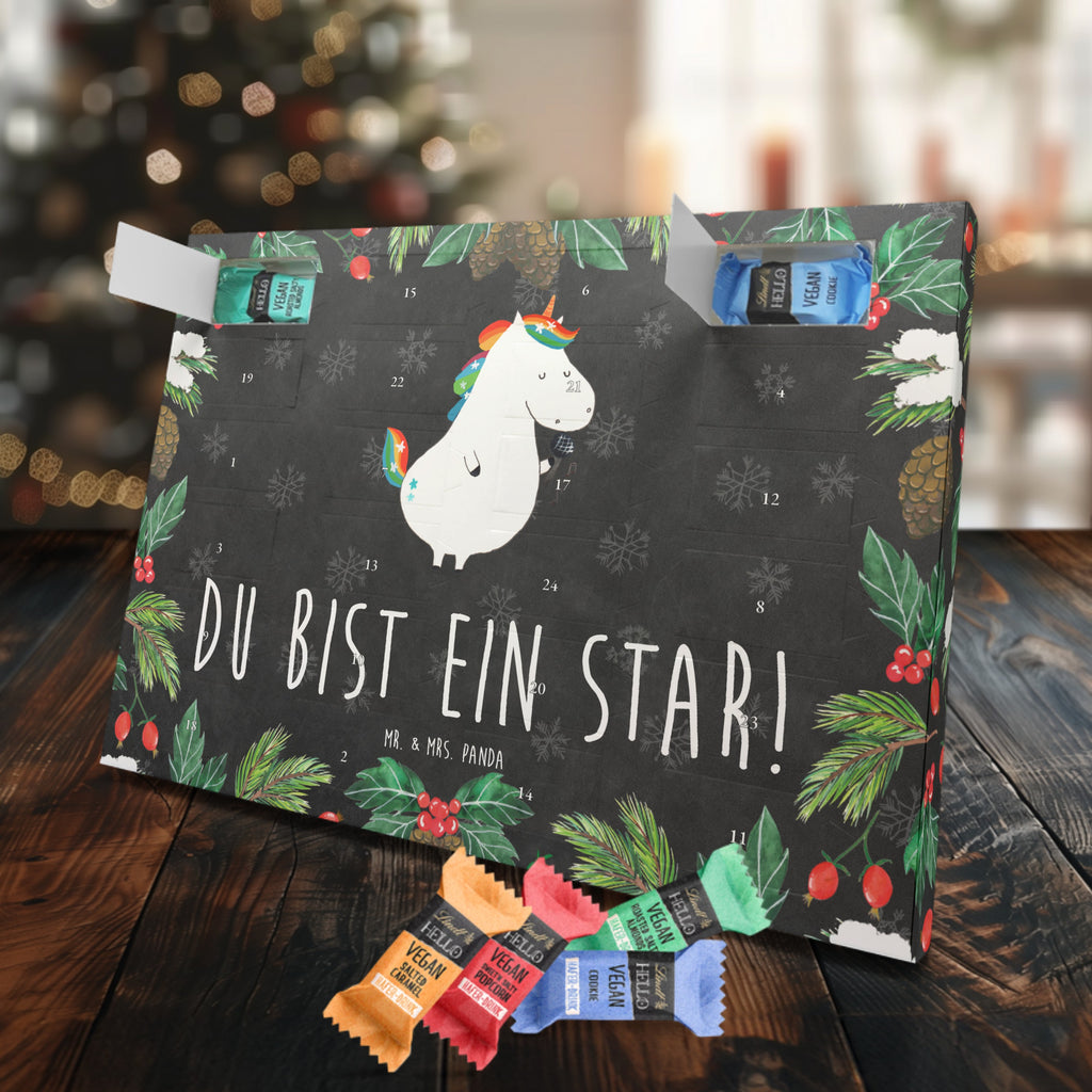 Veganer Adventskalender Einhorn Sänger Schokoladen Adventskalender, Einhorn, Einhörner, Einhorn Deko, Pegasus, Unicorn, Glitzer, Konfetti, Party, Geburtstag, Feier, Fest, Disco, Sängerin, Sänger, Freundin