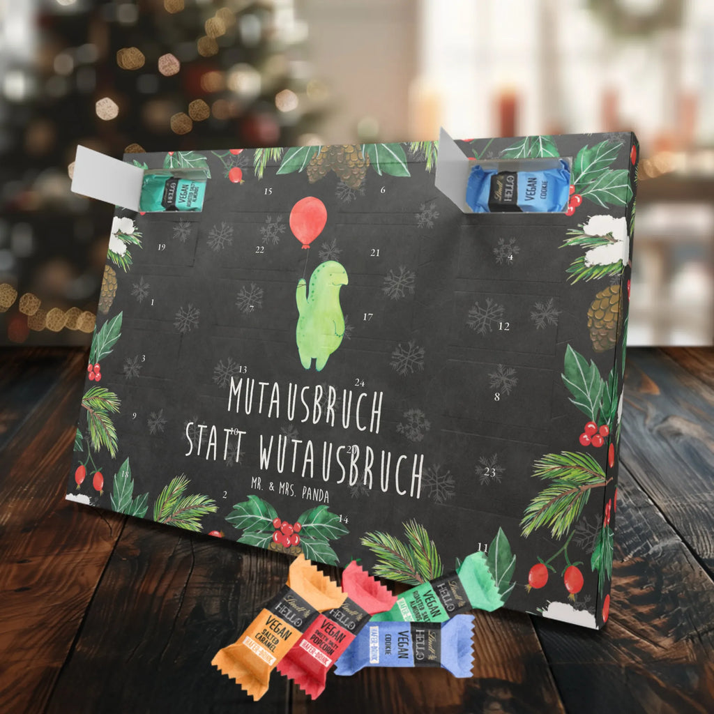 Veganer Adventskalender Schildkröte Luftballon Schokoladen Adventskalender, Schildkröte, Schildkröten, Mutausbruch, Motivation, Motivationsspruch