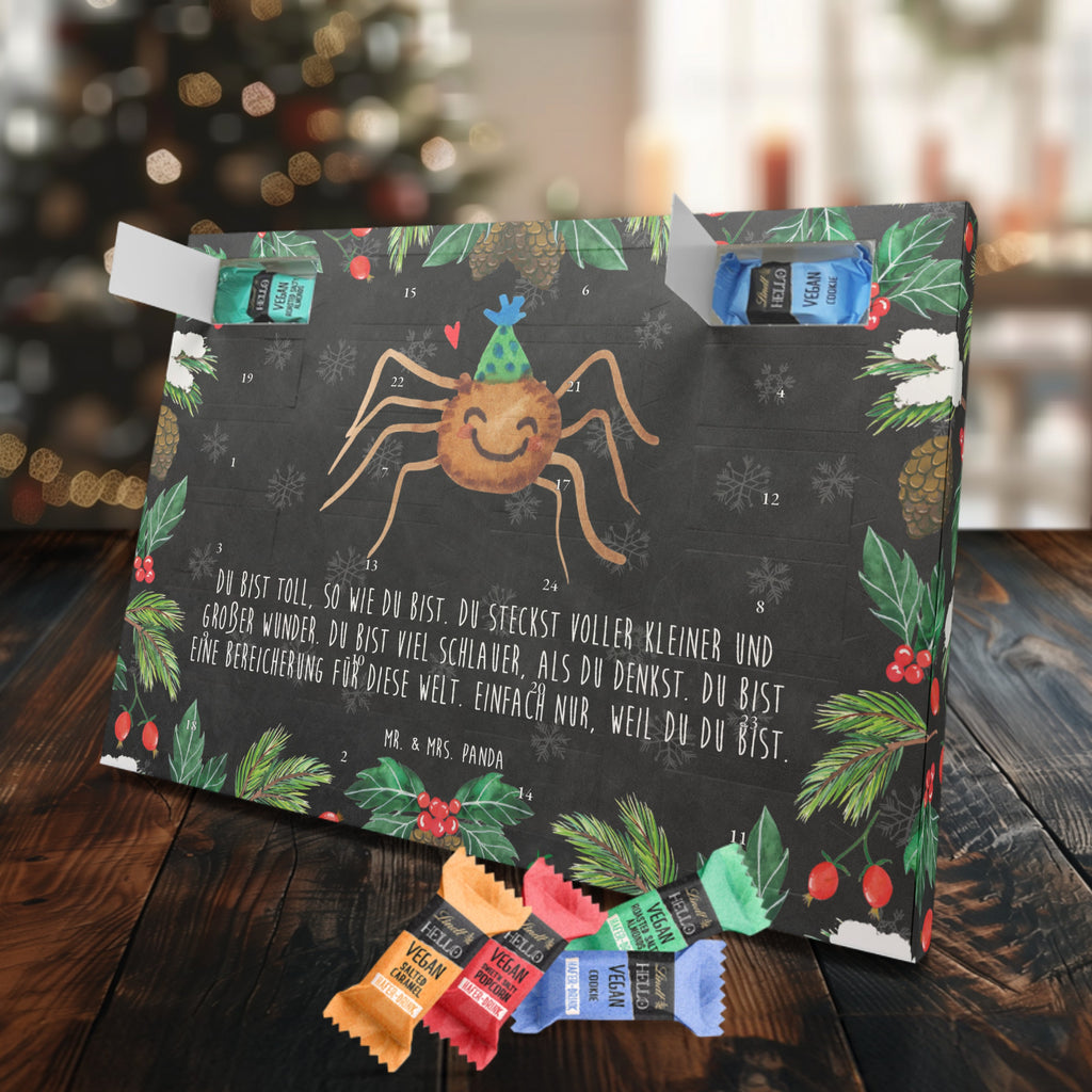 Veganer Adventskalender Spinne Agathe Party Schokoladen Adventskalender, Spinne Agathe, Spinne, Agathe, Videos, Merchandise, Selbstliebe, Wunder, Motivation, Glück