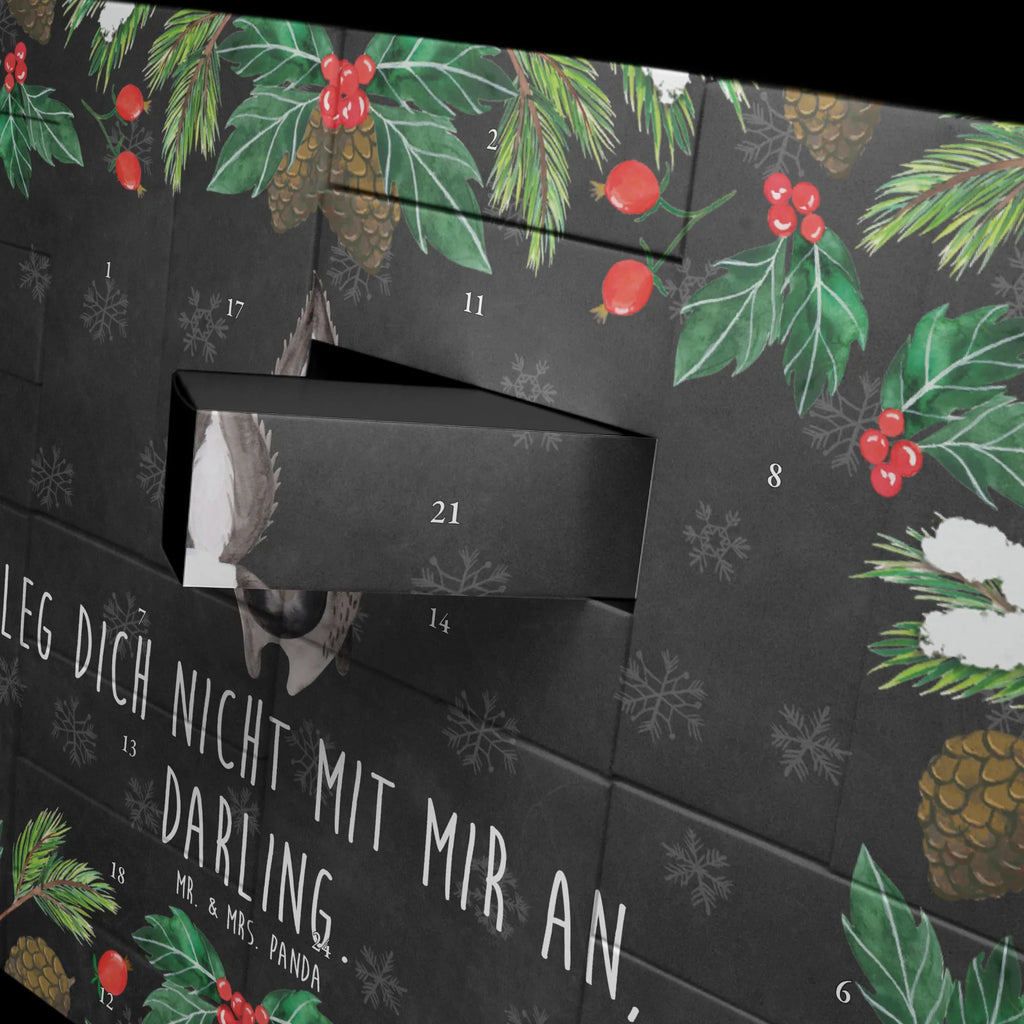 Befüllbarer Adventskalender Stinktier Angriff Befüllbarer Adventskalender, Adventskalender zum selbst befüllen, Stinktier, Skunk, Wildtier, Raubtier, Stinker, Stinki, wütend, Drohung