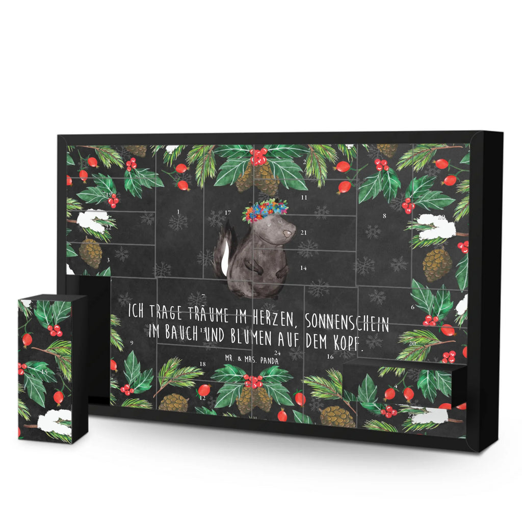 Befüllbarer Adventskalender Stinktier Mädchen Befüllbarer Adventskalender, Adventskalender zum selbst befüllen, Stinktier, Skunk, Wildtier, Raubtier, Stinker, Stinki, Yoga, Namaste, Lebe, Liebe, Lache