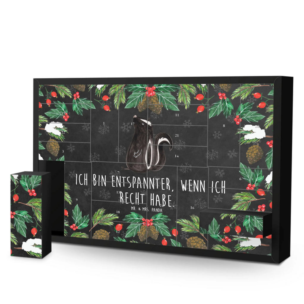 Befüllbarer Adventskalender Stinktier Sitzen Befüllbarer Adventskalender, Adventskalender zum selbst befüllen, Stinktier, Skunk, Wildtier, Raubtier, Stinker, Stinki, Spruch, Büro, Recht, Besserwisser