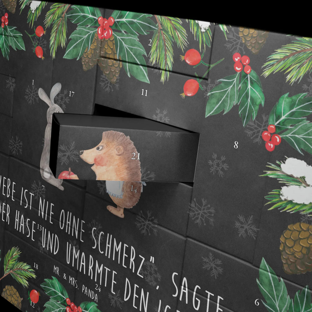 Befüllbarer Adventskalender Hase Igel Befüllbarer Adventskalender, Adventskalender zum selbst befüllen, Tiermotive, Gute Laune, lustige Sprüche, Tiere, Igel und Hase, Igel, Hase, Liebe Spruch, Liebeskummer Geschenk, Herzschmerz, Trösten, Trennungsschmerz, Spruch romantisch