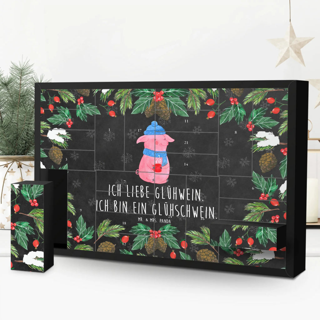 Befüllbarer Adventskalender Schwein Glühwein Befüllbarer Adventskalender, Adventskalender zum selbst befüllen, Winter, Weihnachten, Weihnachtsdeko, Nikolaus, Advent, Heiligabend, Wintermotiv, Glühschwein, Glühwein, Weihnachtsmarkt, Punsch