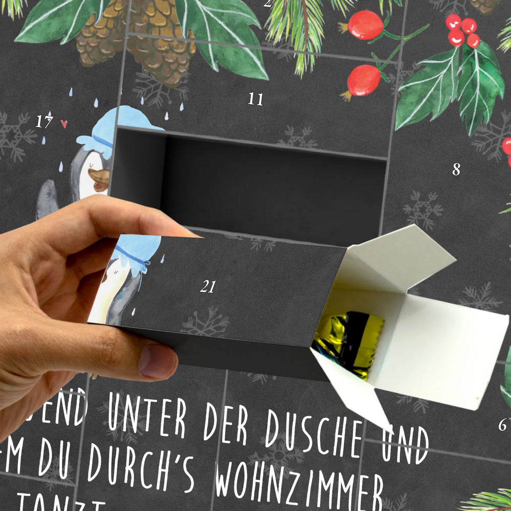 Befüllbarer Adventskalender Pinguin Duschen Befüllbarer Adventskalender, Adventskalender zum selbst befüllen, Pinguin, Pinguine, Dusche, duschen, Lebensmotto, Motivation, Neustart, Neuanfang, glücklich sein