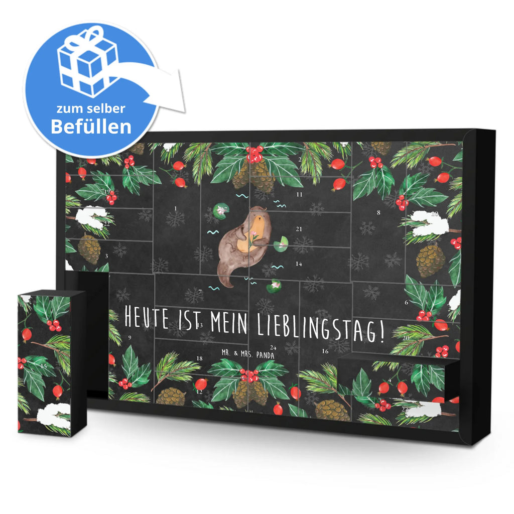 Befüllbarer Adventskalender Otter Seerose Befüllbarer Adventskalender, Adventskalender zum selbst befüllen, Otter, Fischotter, Seeotter, Otter Seeotter See Otter