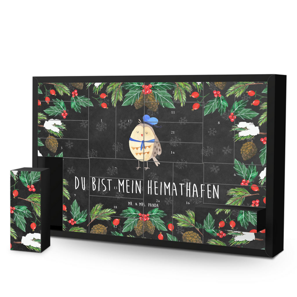 Befüllbarer Adventskalender Eule Matrose Befüllbarer Adventskalender, Adventskalender zum selbst befüllen, Eule, Eule Spruch, Eule Deko, Owl, Wortspiel lustig, Matrose, Freundin, Ehe, Seefahrer, Heimathafen, Hochzeitstag Geschenk