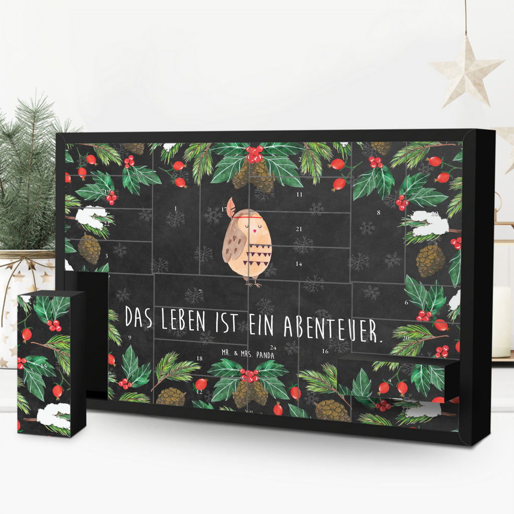 Befüllbarer Adventskalender Eule Federschmuck Befüllbarer Adventskalender, Adventskalender zum selbst befüllen, Eule, Eule Deko, Owl, Das Leben ist ein Abenteuer, Reisespruch, Federschmuck, Dekoration