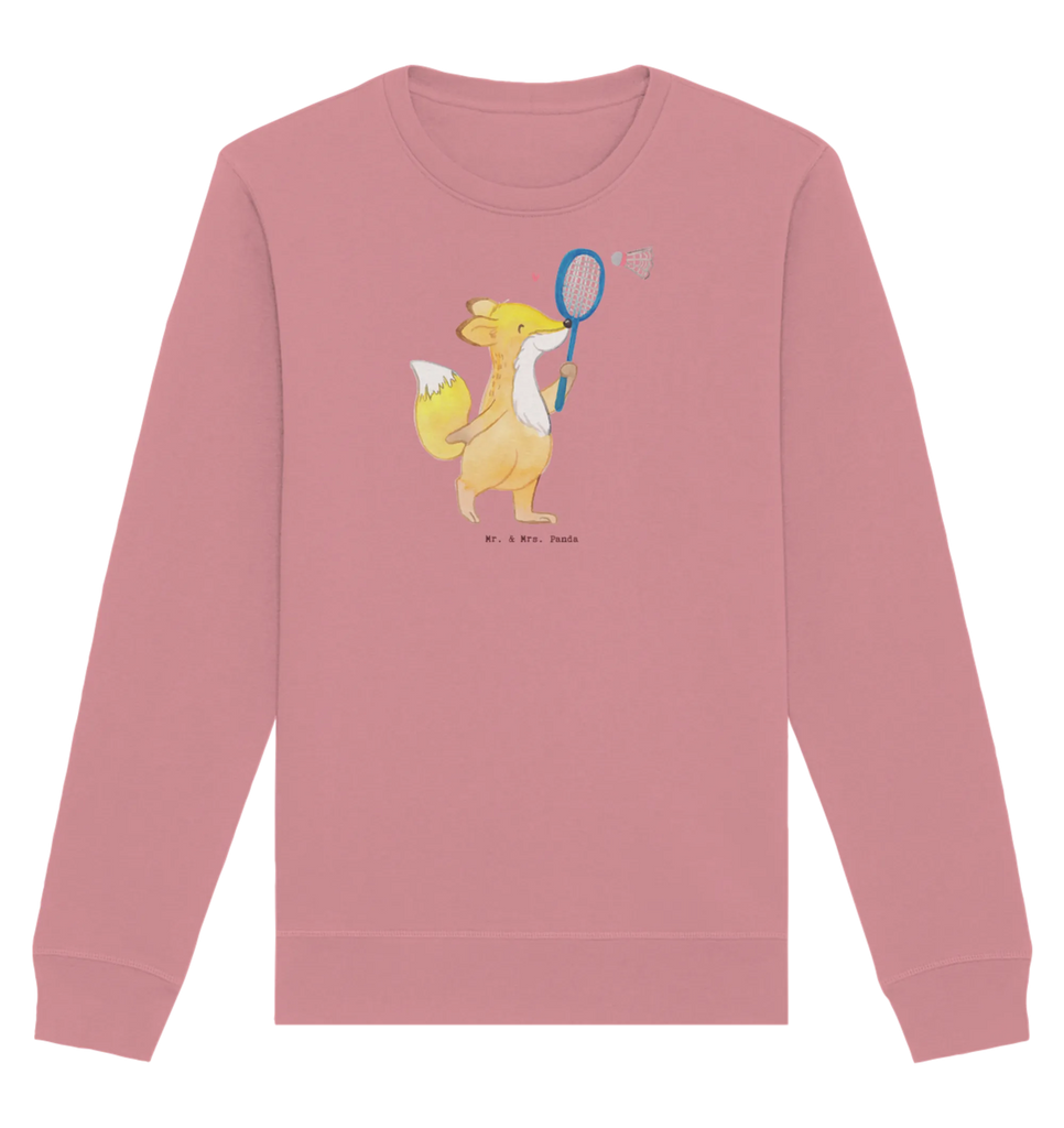 Organic Pullover Fuchs Federball spielen Pullover, Pullover Männer, Pullover Frauen, Sweatshirt, Sweatshirt Männer, Sweatshirt Frauen, Unisex, Geschenk, Sport, Sportart, Hobby, Schenken, Danke, Dankeschön, Auszeichnung, Gewinn, Sportler, Federball spielen, Badminton