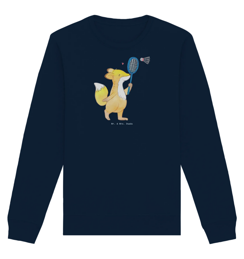 Organic Pullover Fuchs Federball spielen Pullover, Pullover Männer, Pullover Frauen, Sweatshirt, Sweatshirt Männer, Sweatshirt Frauen, Unisex, Geschenk, Sport, Sportart, Hobby, Schenken, Danke, Dankeschön, Auszeichnung, Gewinn, Sportler, Federball spielen, Badminton