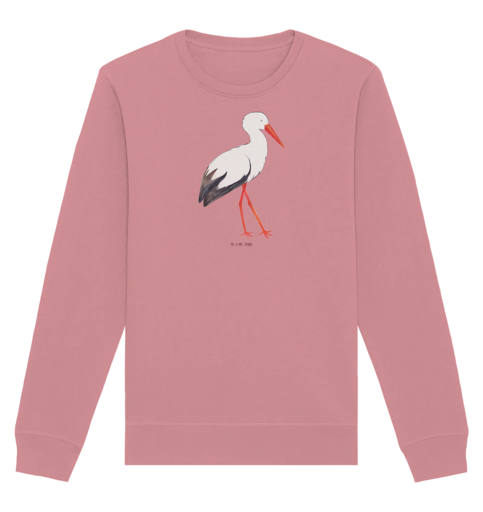 Organic Pullover Storch Pullover, Pullover Männer, Pullover Frauen, Sweatshirt, Sweatshirt Männer, Sweatshirt Frauen, Unisex, Tiermotive, Gute Laune, lustige Sprüche, Tiere, Storch, Störche, Schwangerschaft, Geburt, Mutter, Mütter, Mutter werden, Schwanger, Babybauch, Baby