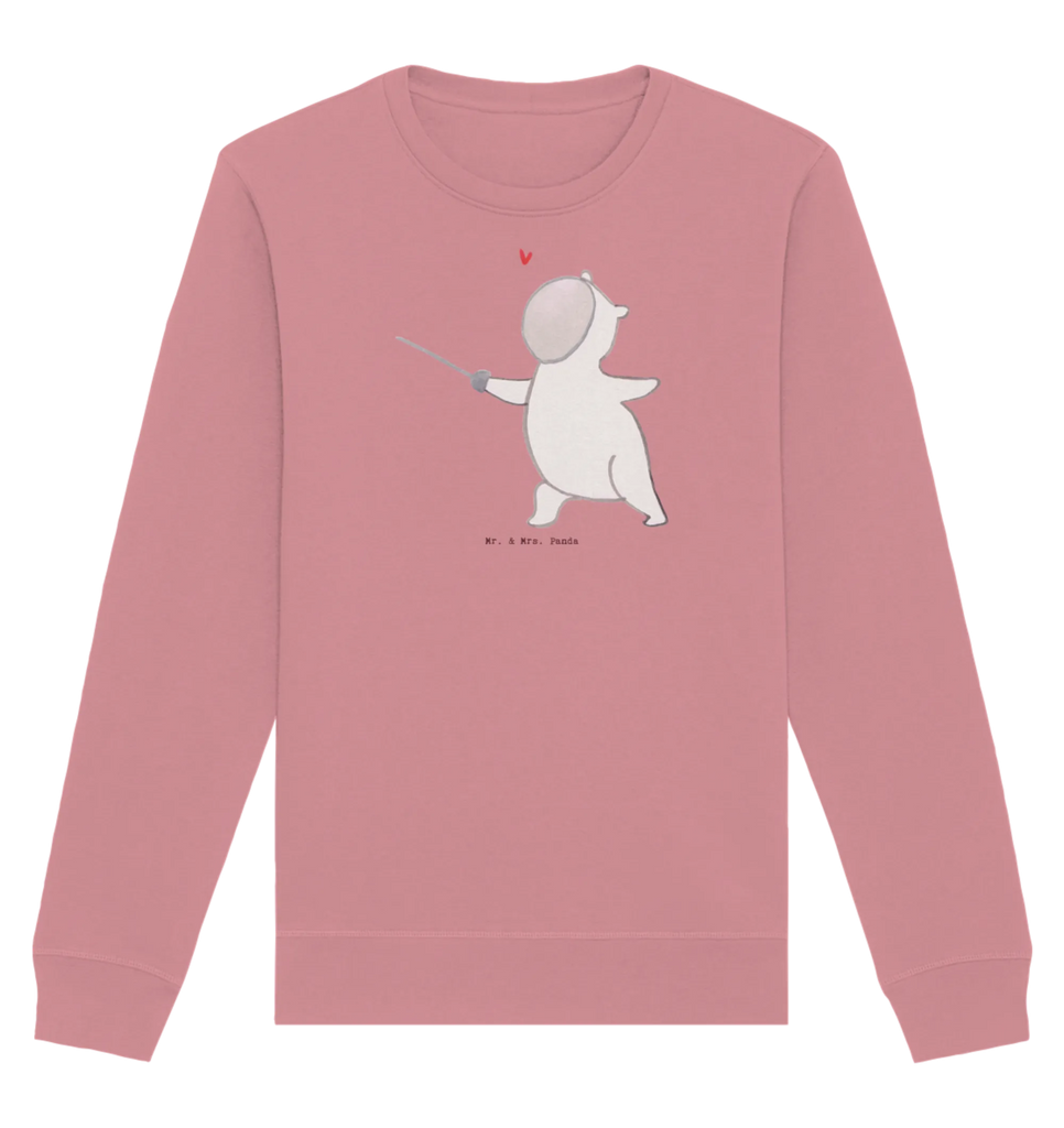 Organic Pullover Panda Fechten Pullover, Pullover Männer, Pullover Frauen, Sweatshirt, Sweatshirt Männer, Sweatshirt Frauen, Unisex, Geschenk, Sport, Sportart, Hobby, Schenken, Danke, Dankeschön, Auszeichnung, Gewinn, Sportler, Fechten, Fechter Bund, Fecht Verein, Fecht Club