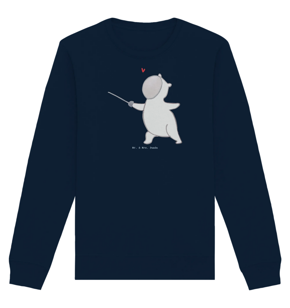 Organic Pullover Panda Fechten Pullover, Pullover Männer, Pullover Frauen, Sweatshirt, Sweatshirt Männer, Sweatshirt Frauen, Unisex, Geschenk, Sport, Sportart, Hobby, Schenken, Danke, Dankeschön, Auszeichnung, Gewinn, Sportler, Fechten, Fechter Bund, Fecht Verein, Fecht Club