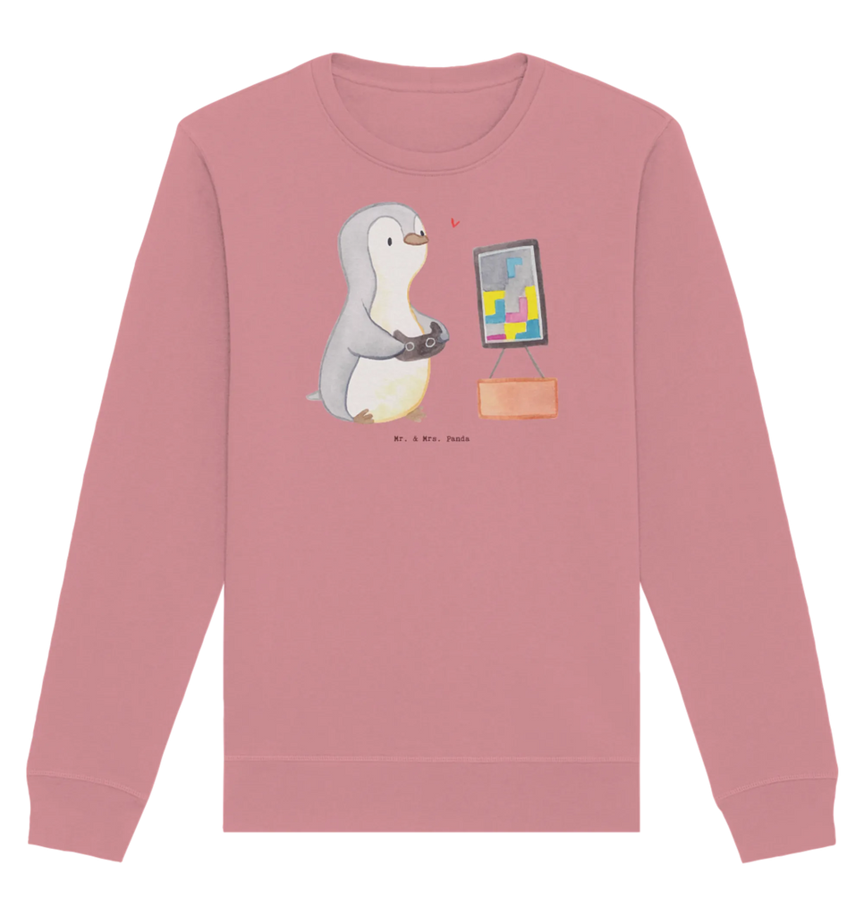 Organic Pullover Pinguin Zocken Pullover, Pullover Männer, Pullover Frauen, Sweatshirt, Sweatshirt Männer, Sweatshirt Frauen, Unisex, Geschenk, Sport, Sportart, Hobby, Schenken, Danke, Dankeschön, Auszeichnung, Gewinn, Sportler, Zocken, Gaming, Videospiele, Videogames