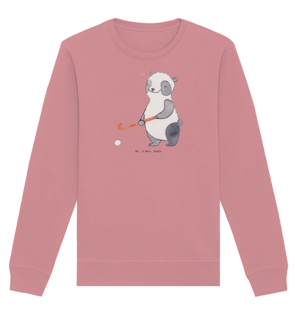 Organic Pullover Panda Hockey spielen Pullover, Pullover Männer, Pullover Frauen, Sweatshirt, Sweatshirt Männer, Sweatshirt Frauen, Unisex, Geschenk, Sport, Sportart, Hobby, Schenken, Danke, Dankeschön, Auszeichnung, Gewinn, Sportler, Hockey spielen, Feldhockey, Hockeyschläger, Hockey Verein