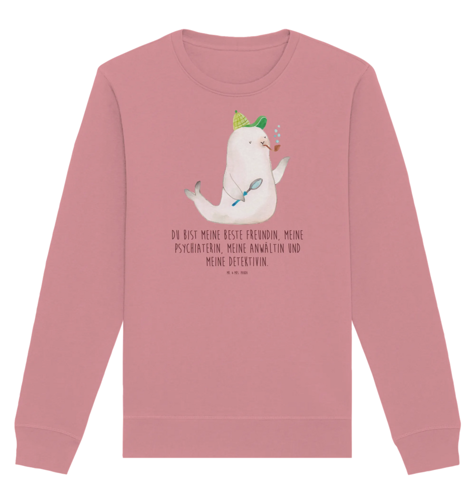 Organic Pullover Robbe Sherlock Pullover, Pullover Männer, Pullover Frauen, Sweatshirt, Sweatshirt Männer, Sweatshirt Frauen, Unisex, Tiermotive, Gute Laune, lustige Sprüche, Tiere