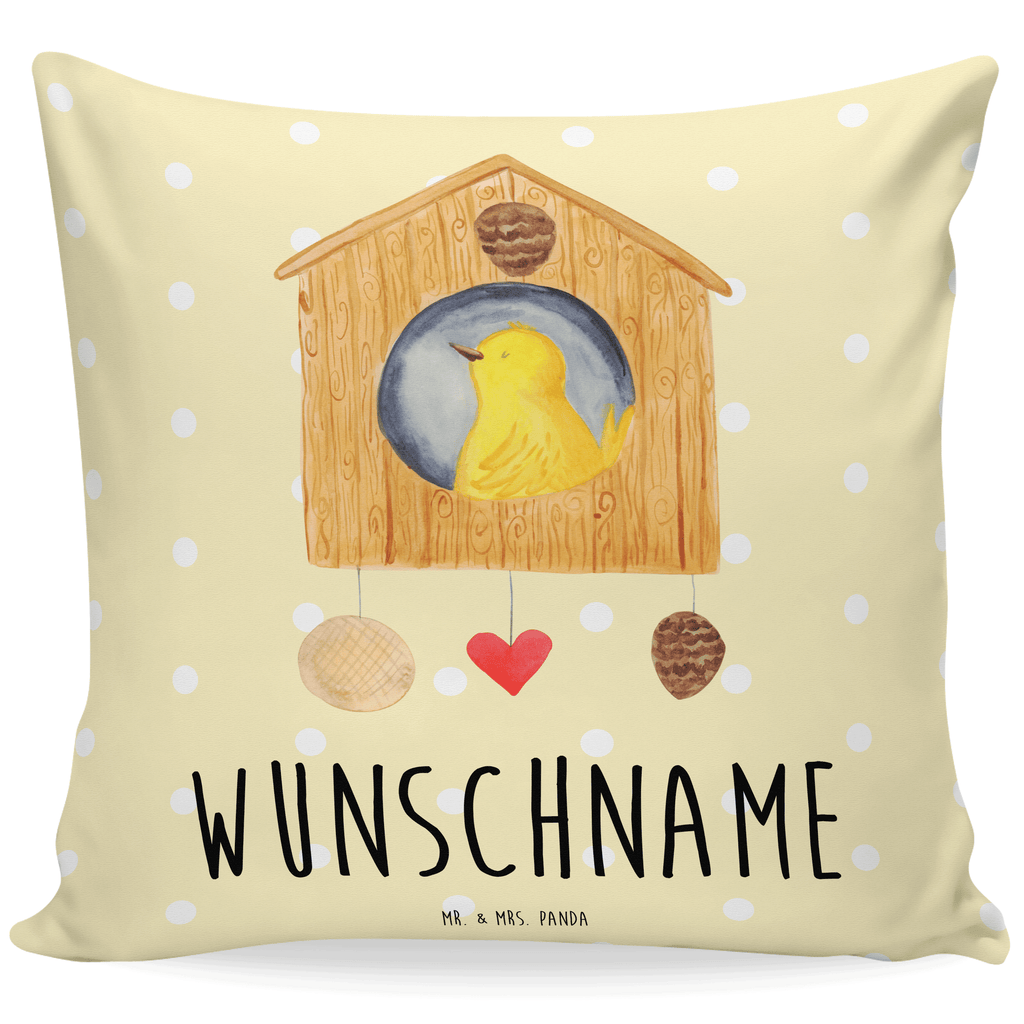 Personalisiertes Kissen Vogelhaus Kissen, personalisiert, Name, Wunschname, bedrucken, Kopfkissen, Tiermotive, Gute Laune, lustige Sprüche, Tiere, Vogel, Vögel, Vogelhaus, Vogelhäuschen, Home sweet home, Zuhause, Nest, Eigenheim, Familie, Wohnung, Haus, unser Haus, Lieblingsort, Castle