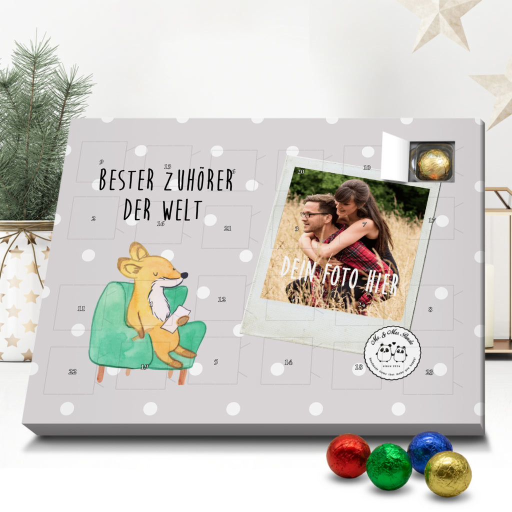 Personalisierter Schoko Foto Adventskalender Fuchs Bester Zuhörer der Welt Personalisierter Adventskalender, Adventskalender mit Namen, für, Dankeschön, Geschenk, Schenken, Geburtstag, Geburtstagsgeschenk, Geschenkidee, Danke, Bedanken, Mitbringsel, Freude machen, Geschenktipp, Zuhörer, Freund, Freundin, offenes Ohr, Hilfsbereit, Hilfe